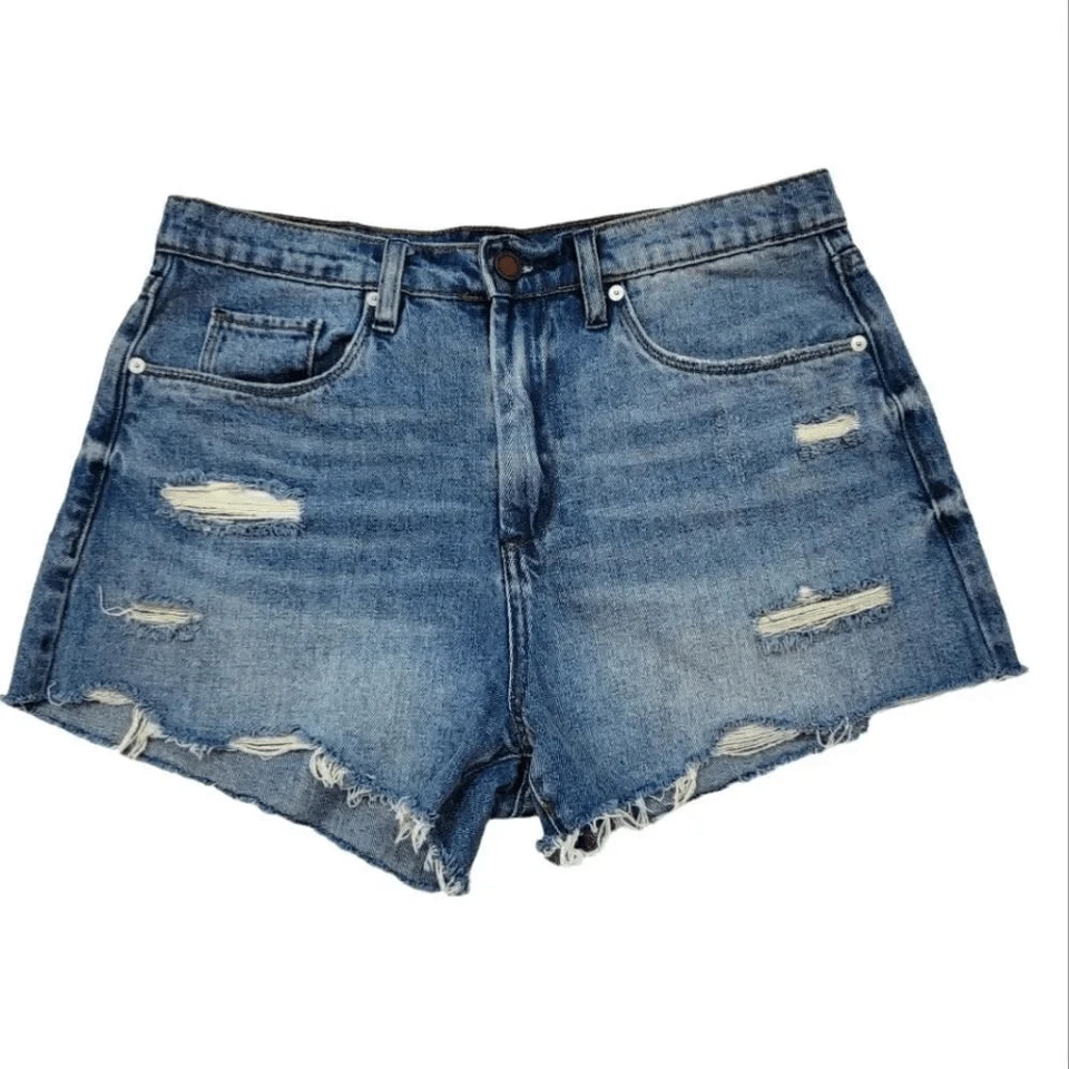 Pantalones cortos de mezclilla de tiro alto desgastados Blank NYC The Barrow talla 30 Foto 3 de 4