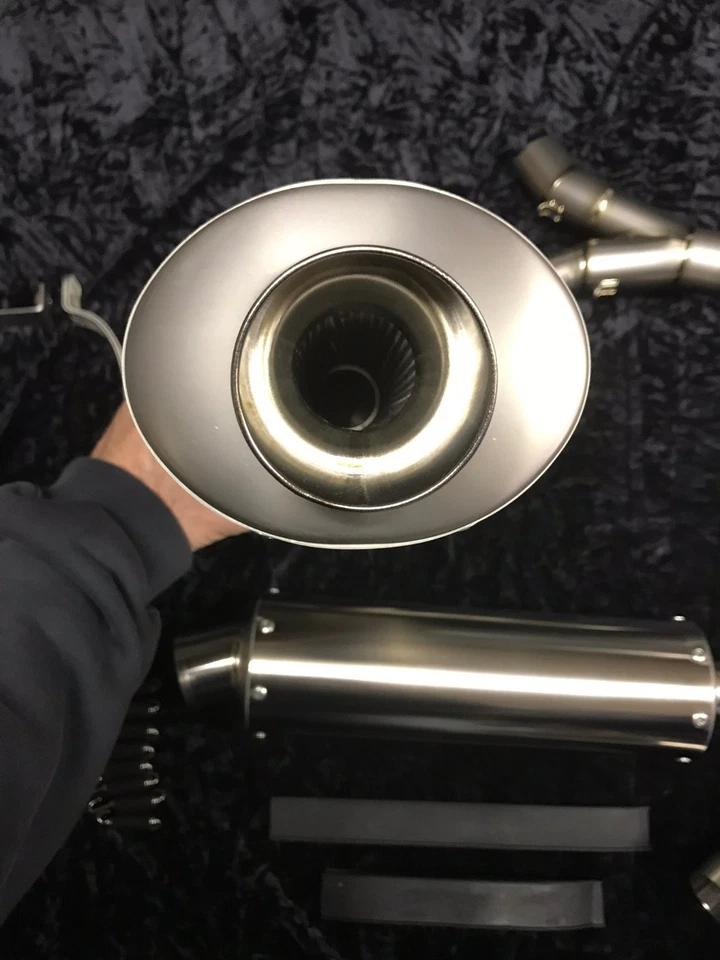 05-06 ZX6R 636 TiForce Sistema de escape deslizable MotoGP 2005 2006 doble bote ZX6 Foto 3 de 4