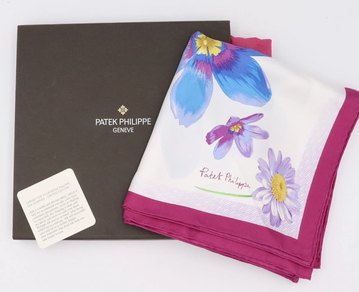 PATEK PHILIPPE SILK SCARF FOULARD PAÑUELO SEDA SCIARPA ORIGINAL BOX NEW 86x86cm