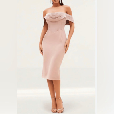 off the shoulder dress wedding guest Chiffon Mother of the Bride Dress Long On Sale-Bridelily
