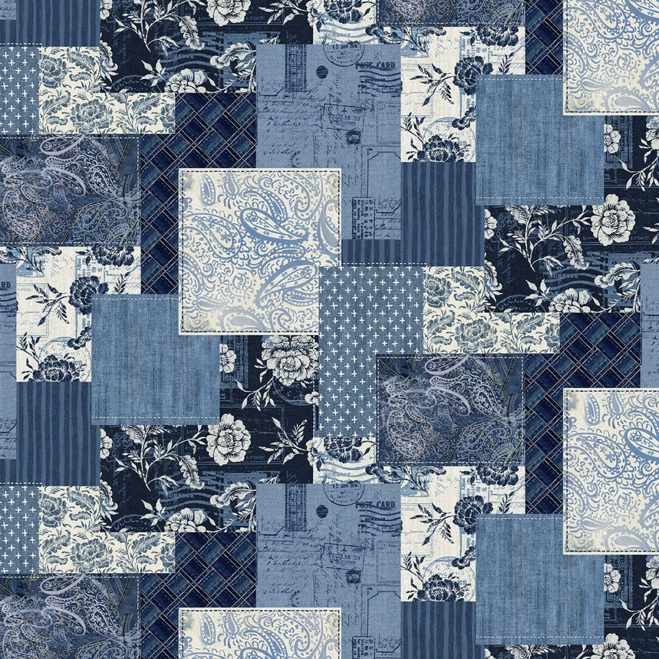 牛仔紧身牛仔裤真蓝色被子面料 BTY Michael Miller 44 英寸宽 — 第 2/3 张图片