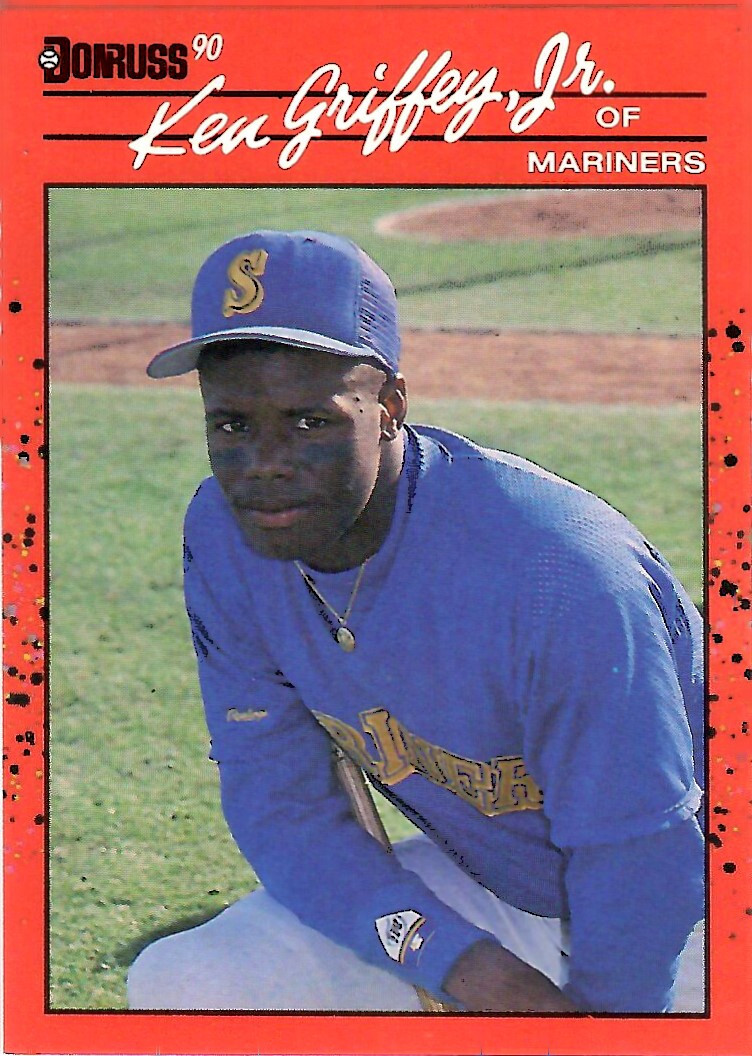 KEN GRIFFEY JR 1989 Donruss Leaf #365 Error Card no period after