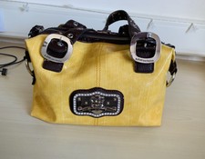 Y2k Vintage Yellow Kathy Rinestone Handbag