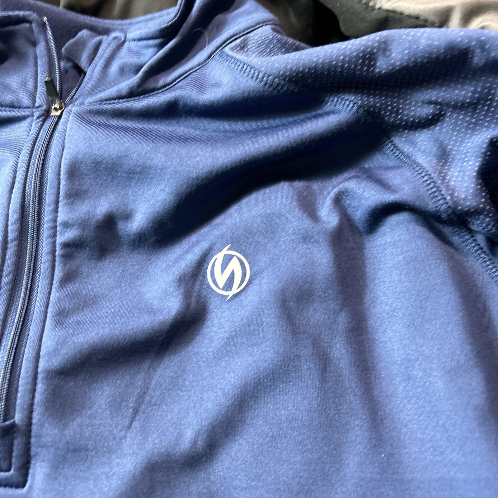 Illuminite 1/4 Zip Active Shirt Men XL Blue Long Sleeve Cycling Reflective