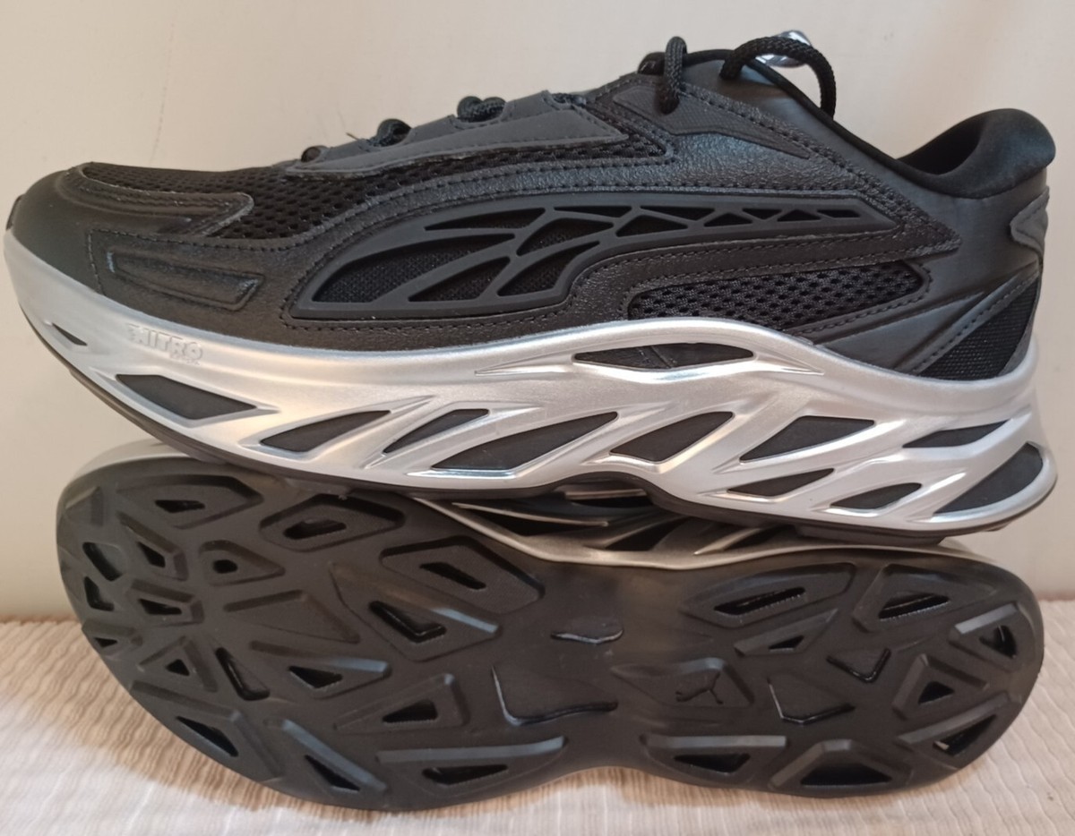 Puma Exotek NITRO Mirrored Shoes Men's 10.5 Black Silver 394929 01