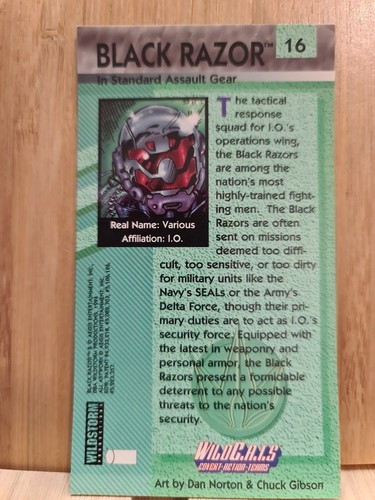 WILD C.A.T.S.🏆1993 Chrome Widevision BLACK RAZOR #16 Trading Card🏆FREE POST - Picture 2 of 2