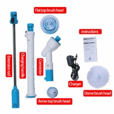 Electric Scrubtastic Rechargeable Cordless Spin Scrubber 3 Head Cleaning Mop US