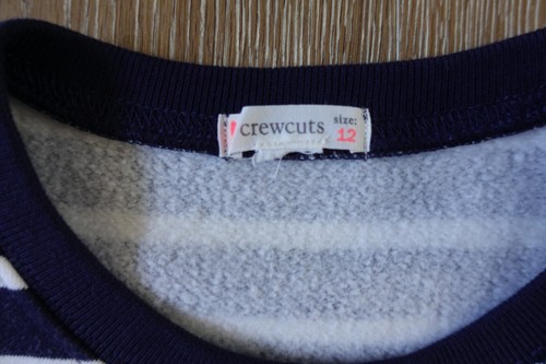 Crewcuts JCrew Girls Navy Blue Striped Sweatshirt Dress Size 12 EUC - Picture 4 of 5
