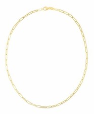3.5mm Paperclip Link Chain Necklace Real 14K Yellow Gold ALL SIZES