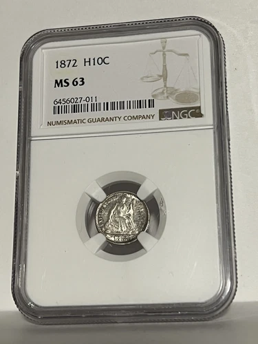 1872 Seated Liberty Half Dime NGC MS63