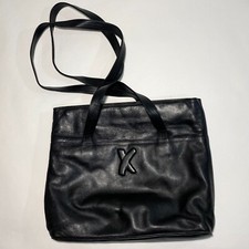 By Paloma Picasso Black Leather Double Strap Shoulder Crossbody Bag