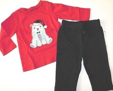 First Impressions Baby Boy Outfit T-Shirt  Pants 2 Pc Set SIZE 6-9M Bear NEW