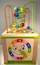 V-Opitos Learning Toys for Toddler 1-3 Years Old, 5 in 1 Wooden Activity Cube