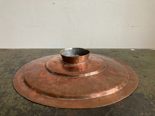 Vintage Repurposed Copper Pot Lid Decorative Bowl Farmhouse Kitchen Salvage - Picture 13 of 15