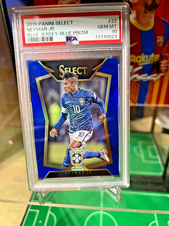 2015-16 Panini Select Blue Prizm /299 Neymar Jr #22 PSA 10 GEM MINT - Image 2 of 4