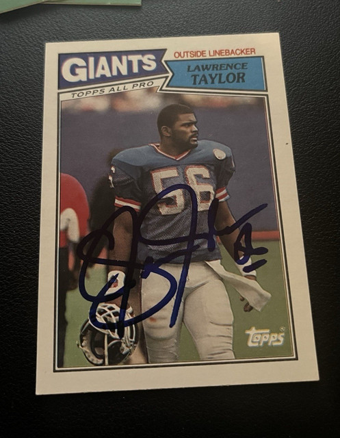 Lawrence Taylor 1987 Topps #26 Autographed Signed Card AUTO Giants AUTHENTIC!