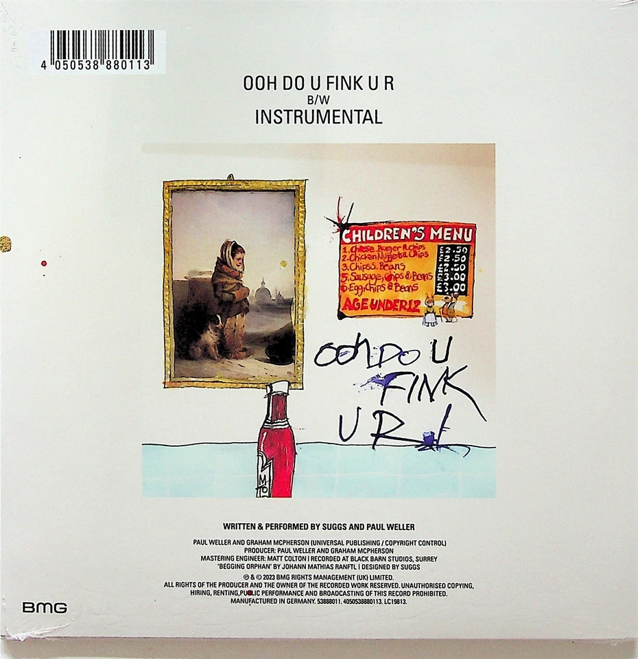 SUGGS & PAUL WELLER Ooh Do U Fink U R NEW 7" PICTURE DISC Vinyl The Jam/Madness - Image 2 of 2