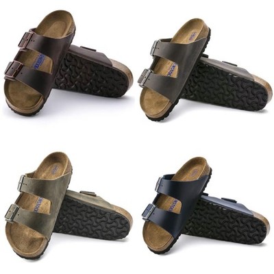 Birkenstock Arizona Oiled Leather Habana/ Iron/ Khaki/ Blue Select Size Sandals