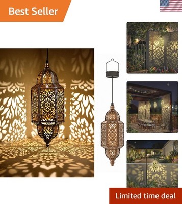 2 Pack Hanging Solar Lights Outdoor Garden Decorative Solar Lantern Waterproo...