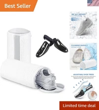 Shoe Washing Bag for Washing Machine, Fluffy Fibers Keep 360° Wrap-around Cle...