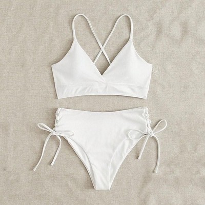 Split Bademode Freizeit Badeanzug Strand Ausflug Home Club Wear Polyester Stoff