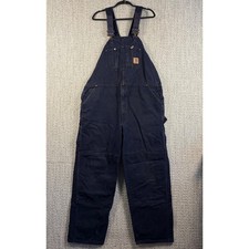 Carhartt R06MDT Midnight Navy Duck Bib Overalls Made in USA 44x32 Workwear