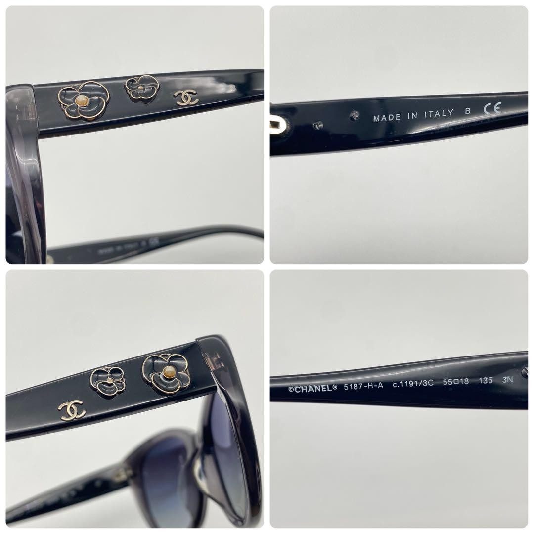 シャネル★ occhiali da sole CHANEL 5187-H sunglasses black cateye 1246
