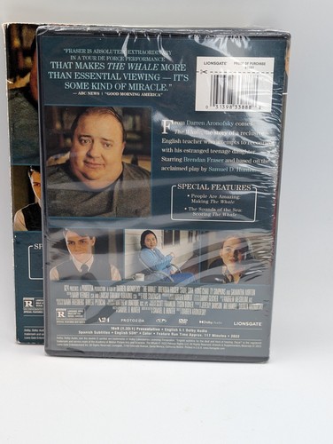 The Whale (DVD, 2022) Sealed With Slipcover Brendan Fraser - Imagen 4 de 17