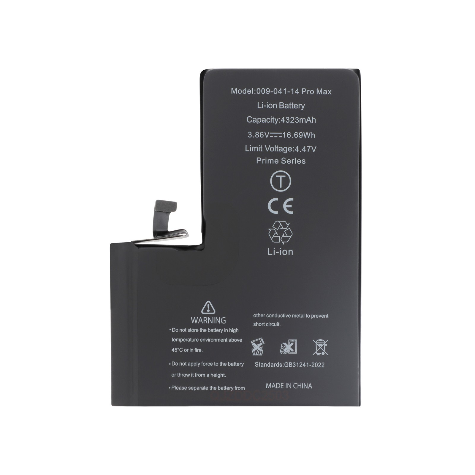 Batterie Prime pour iPhone 14 Pro Max - Fin des Coupures Remplacement 4323mAh