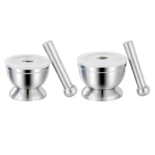 With Lid Garlic Masher 304 Stainless Steel Garlic Mortar  Food Preparation