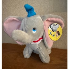 Vintage Disney Dumbo Plush Toy Kids Small 8 inches Gray Magic Kingdom On Ice Tag