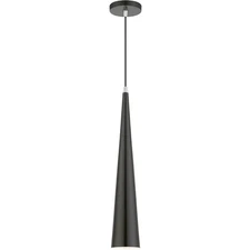 Livex Lighting 49631-68 Andes Pendant Shiny Black with Polished Chrome Accents