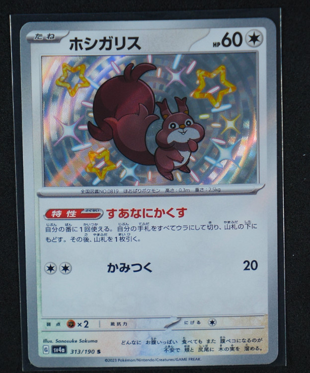 Skwovet Holo Shiny Rare #313/190 SV4a: Shiny Treasure ex 2023 NM