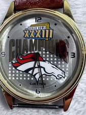 Vintage Denver Broncos Super Bowl XXXIII Champion Sun Time NFL Floater Watch