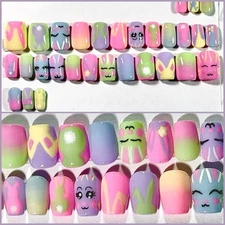 Bunnies Ready to Ship Press-on Nails Square Shape