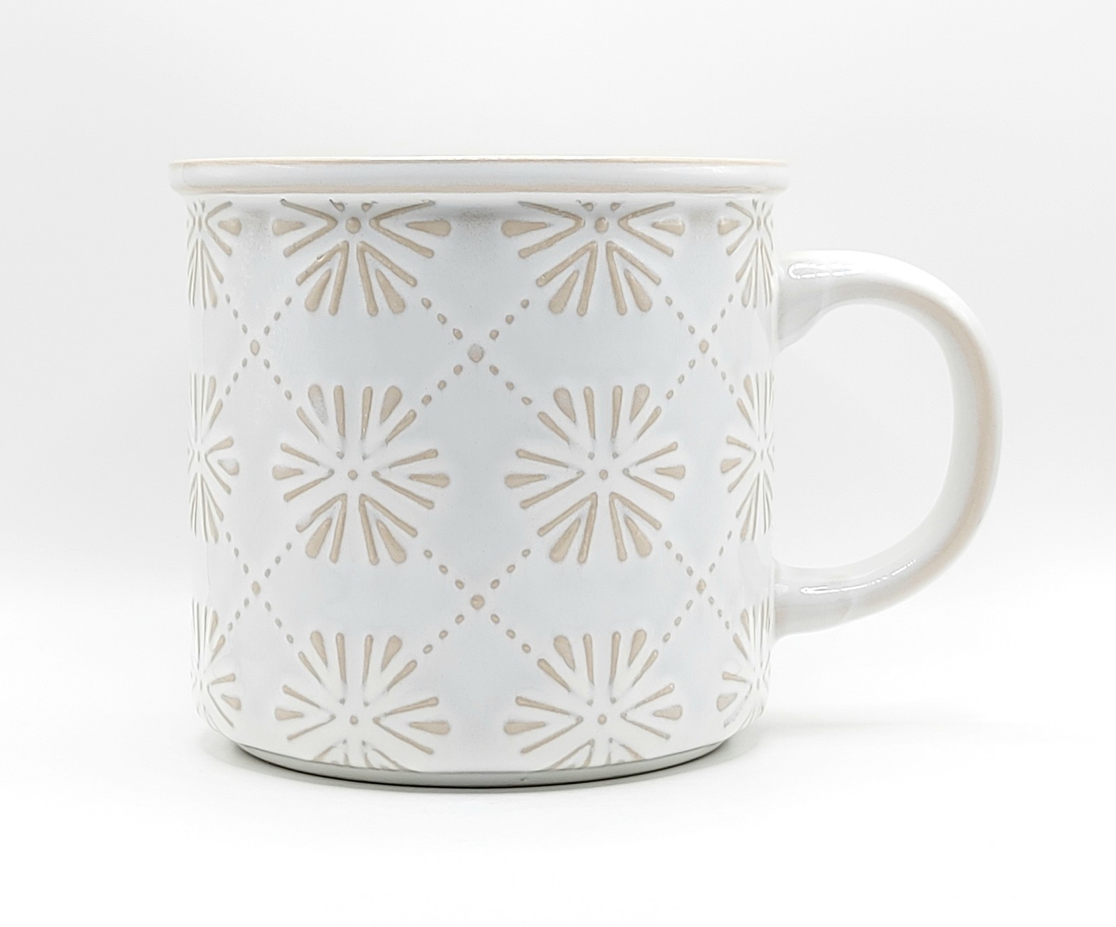 Floral Pattern Geometrical Coffee Mug Cup 20 Oz Ceramic by Signature Housewares