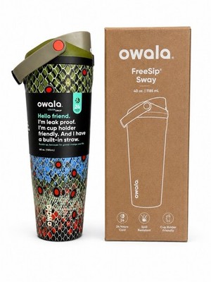 Owala FreeSip Sway 40 oz Stainless Steel Tumbler   Color Drop  Off the Hook 