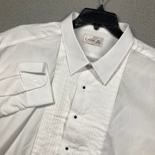 Chaplin Tuxedo Shirt Mens 3XL White Pleated Bib Front Easy Fit Long Sleeve