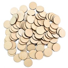 Dirvcp 100 Pack 1-Inch Unfinished Wood Slices, Natural 1 inch, wood color