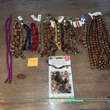 Jewelry Making Beads 14 Pc NEW LOT Colorful Bead Treasures Wood