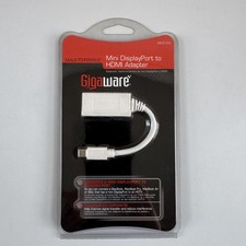 Gigaware Mini DisplayPort to HDMI Adapter Male-to-Female mDP to HDMI 1080p White