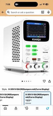 KUAIQU Adjustable DC Lab Power Supply 30V 10A 60V 5A 120V