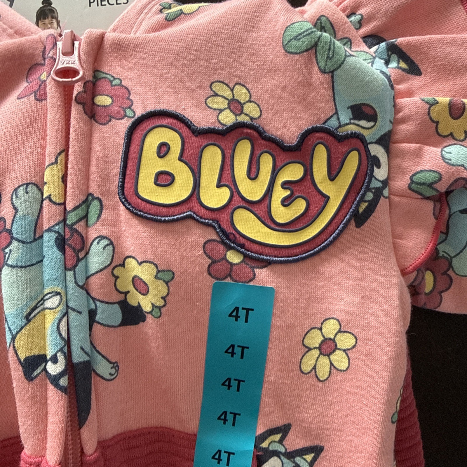 Bluey Pink Girls 3-piece Full Zip Set Size 4T NWT image 4