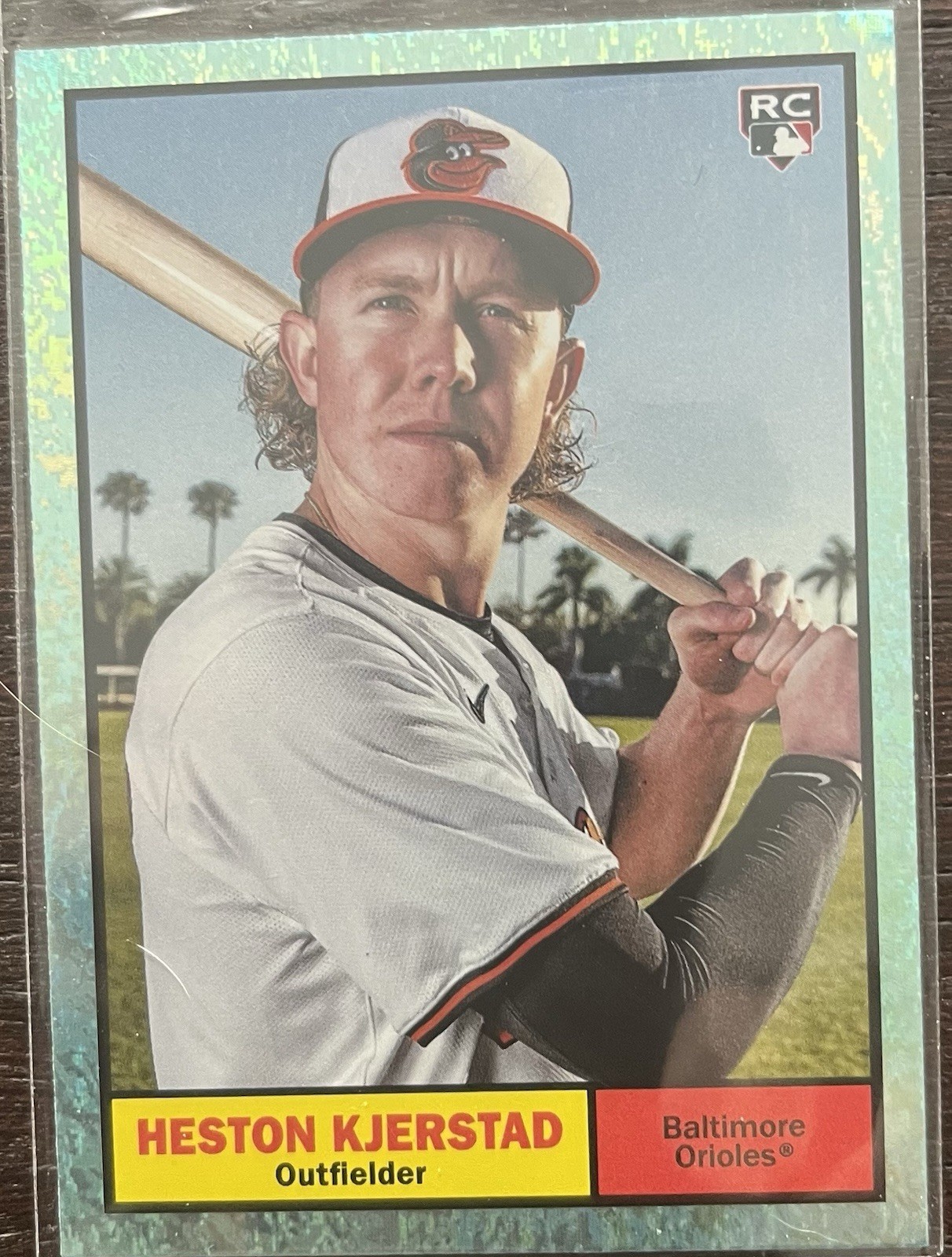 2024 Topps Archives - 1961 Topps Heston Kjerstad #11 Aqua Sparkle Foilboard /75