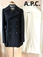 A.P.C. French Wool Peacoat M Black Made in France Unused Jacket