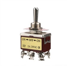 On OFF On 3 Position Momentary Toggle Switch 6 Pin 12mm 15A 250VAC