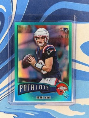 2025 Topps Chrome - 1975 Topps Drake Maye #1975-23 Aqua Refractor /199