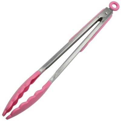 Chef Craft Premium Silicone Cooking Tongs Pink 12 inch Functional Kitchen Supply