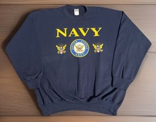 Vtg Y2K United States Navy Pullover Men  s Sz XL Graphic Sweatshirt Navy Blue