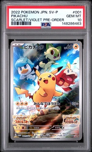 PSA 10 Pikachu 001/SV-P Promo Pre-Order Scarlet & Violet Pokemon Card Japanese